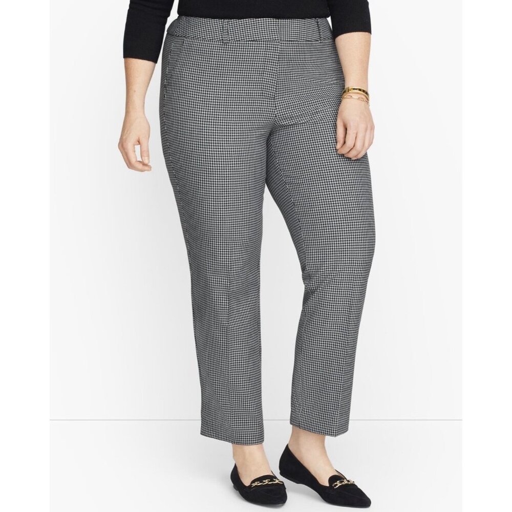 NWOT Talbots Women’s 24W High Waist Hampshire Ankle Stretch Pants Houndstooth